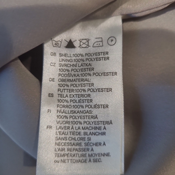 H&M Women's Sz 6 Taupe Grey shift dress with satin trim event party career work - Picture 6 of 9